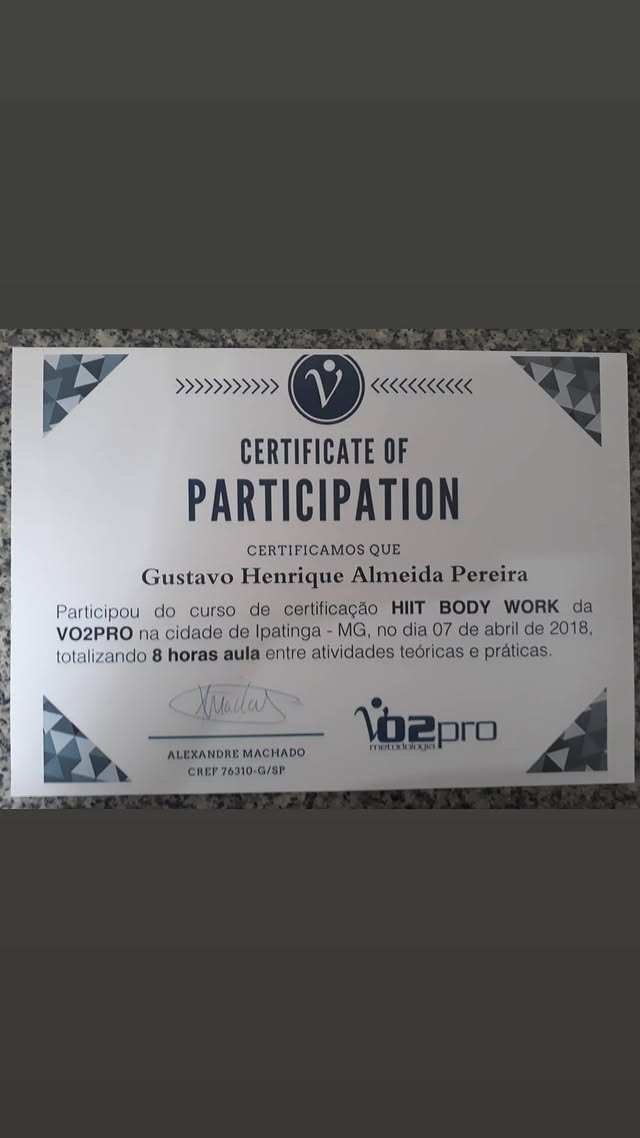 Certificado: HIIT Body Work — VO2PRO