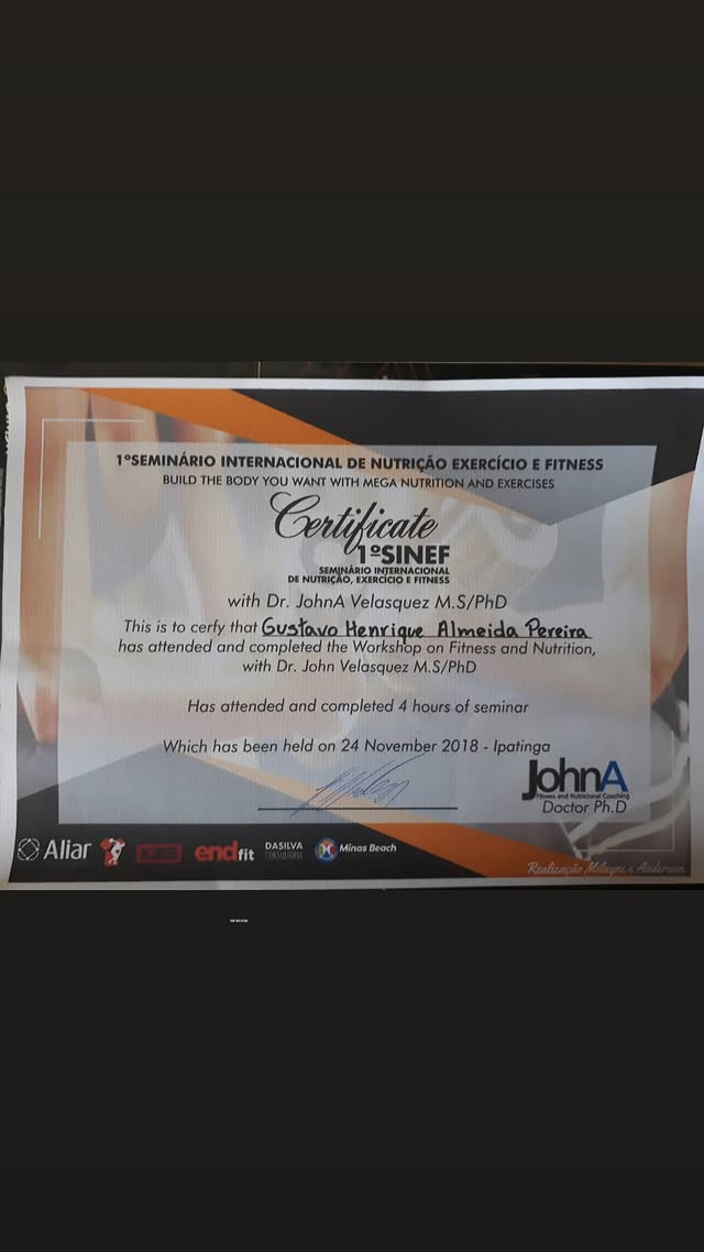 Certificado: Seminário Internacional SINEF