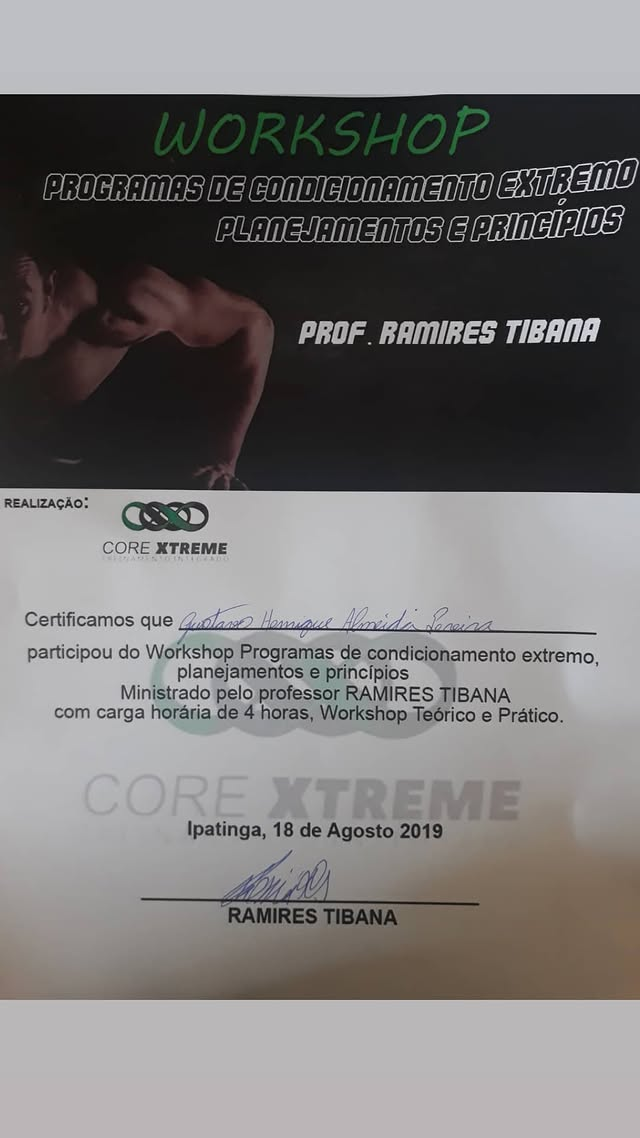 Certificado: Workshop Programas de Condicionamento Extremo
