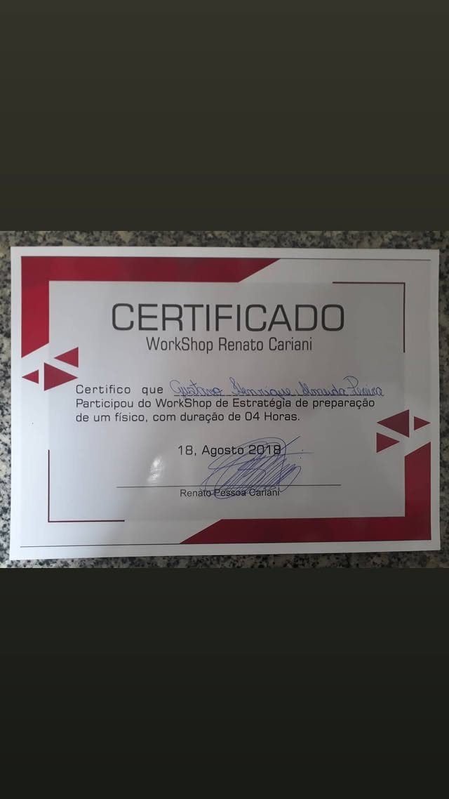 Certificado: WorkShop Renato Cariani