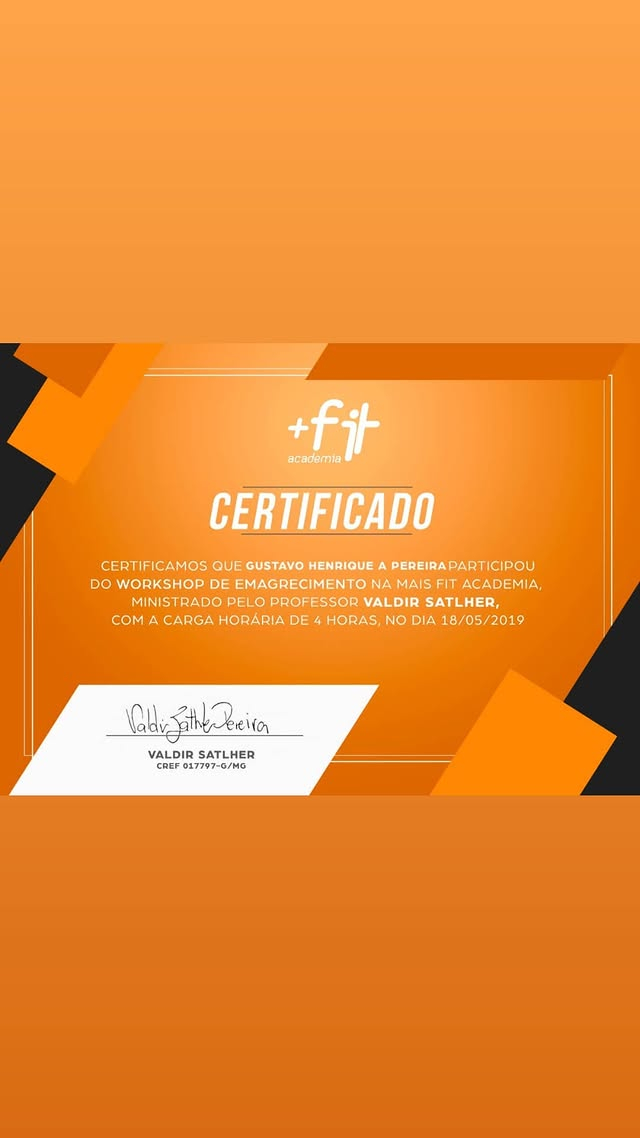 Certificado: Workshop de Emagrecimento