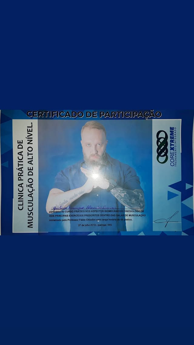 Certificado: Clínica Prática de Musculação de Alto Nível