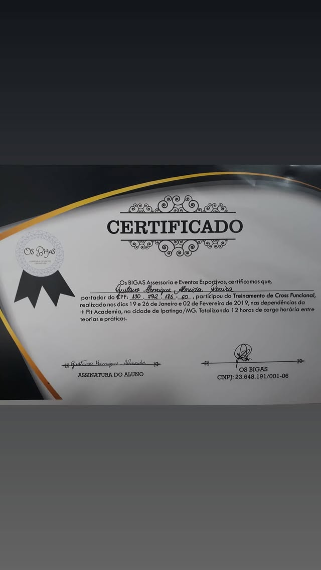 Certificado: Treinamento de Cross Funcional